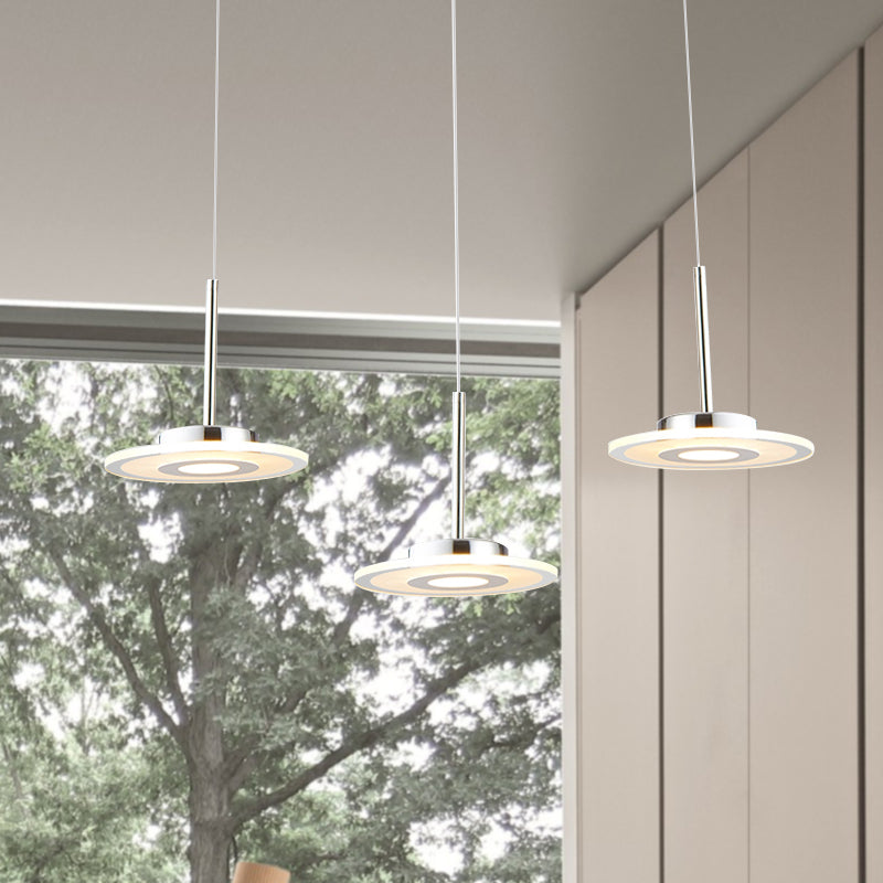 Modern Circular Acrylic Pendant LED Hanging Ceiling Light in Warm/White/Natural Light with Round/Linear Canopy Clearhalo 'Ceiling Lights' 'Modern Pendants' 'Modern' 'Pendant Lights' 'Pendants' Lighting' 246947