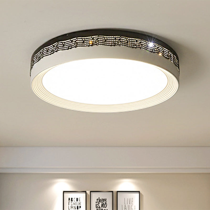 Black Round Ceiling Lamp Contemporary 18"/22"/30" Dia LED Acrylic Flush Mount in Warm/White Light with Rhythm Pattern Clearhalo 'Ceiling Lights' 'Close To Ceiling Lights' 'Close to ceiling' 'Flush mount' Lighting' 246959