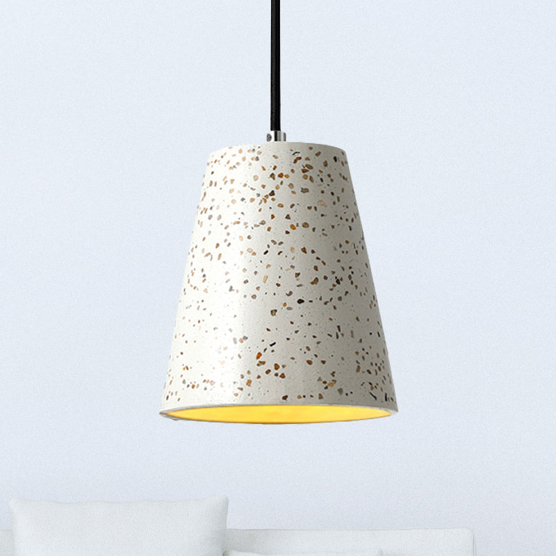 Concrete Cone Pendant Lighting Simplicity 1 Light Black/White/Brown Hanging Light White Clearhalo 'Ceiling Lights' 'Modern Pendants' 'Modern' 'Pendant Lights' 'Pendants' Lighting' 247017