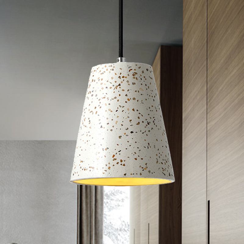 Concrete Cone Pendant Lighting Simplicity 1 Light Black/White/Brown Hanging Light Clearhalo 'Ceiling Lights' 'Modern Pendants' 'Modern' 'Pendant Lights' 'Pendants' Lighting' 247018