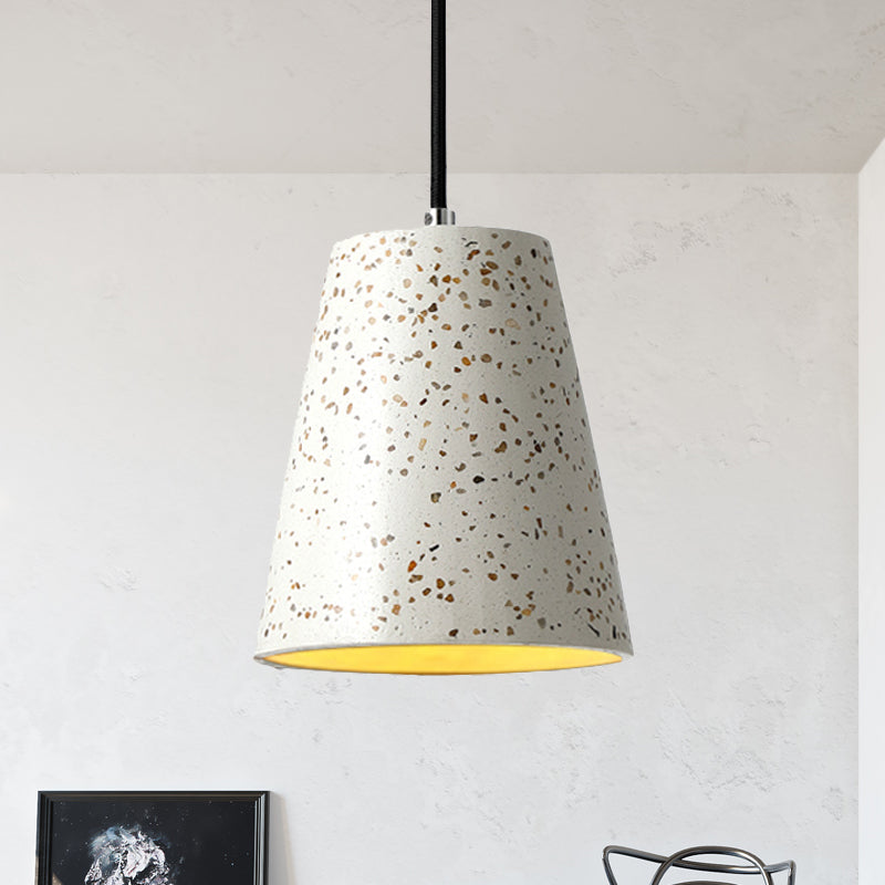 Concrete Cone Pendant Lighting Simplicity 1 Light Black/White/Brown Hanging Light Clearhalo 'Ceiling Lights' 'Modern Pendants' 'Modern' 'Pendant Lights' 'Pendants' Lighting' 247019