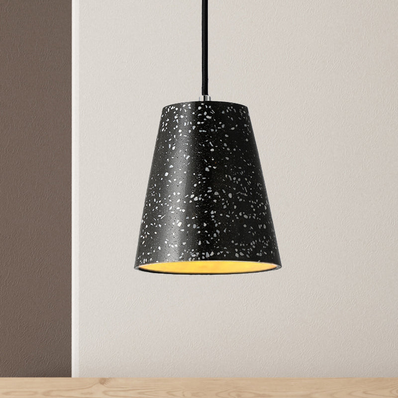 Concrete Cone Pendant Lighting Simplicity 1 Light Black/White/Brown Hanging Light Clearhalo 'Ceiling Lights' 'Modern Pendants' 'Modern' 'Pendant Lights' 'Pendants' Lighting' 247021