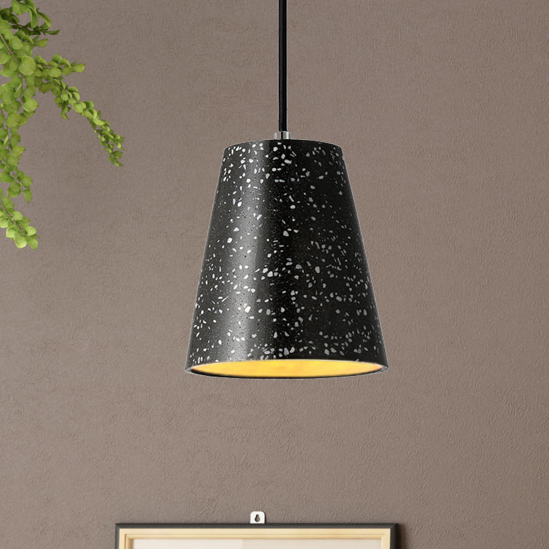 Concrete Cone Pendant Lighting Simplicity 1 Light Black/White/Brown Hanging Light Clearhalo 'Ceiling Lights' 'Modern Pendants' 'Modern' 'Pendant Lights' 'Pendants' Lighting' 247022