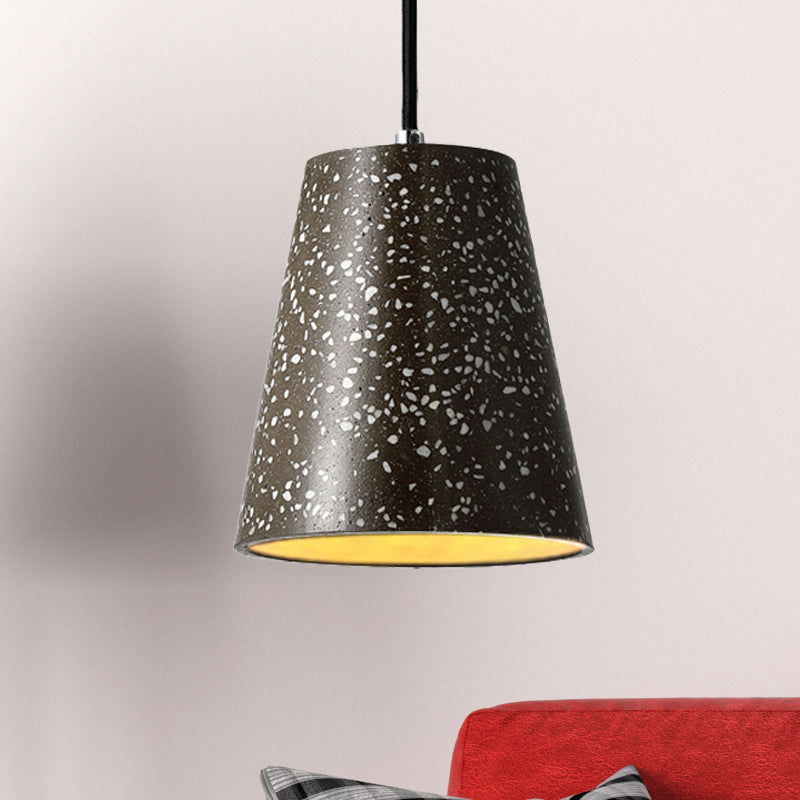 Concrete Cone Pendant Lighting Simplicity 1 Light Black/White/Brown Hanging Light Brown Clearhalo 'Ceiling Lights' 'Modern Pendants' 'Modern' 'Pendant Lights' 'Pendants' Lighting' 247023