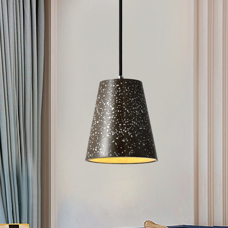 Concrete Cone Pendant Lighting Simplicity 1 Light Black/White/Brown Hanging Light Clearhalo 'Ceiling Lights' 'Modern Pendants' 'Modern' 'Pendant Lights' 'Pendants' Lighting' 247025