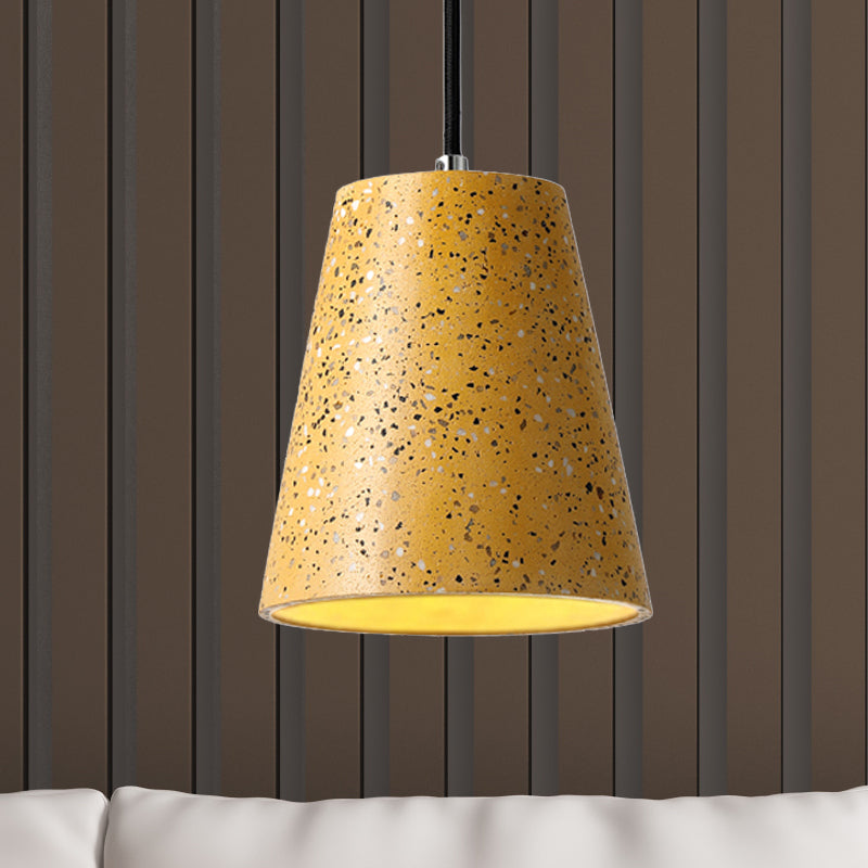 Concrete Cone Pendant Lighting Simplicity 1 Light Black/White/Brown Hanging Light Clearhalo 'Ceiling Lights' 'Modern Pendants' 'Modern' 'Pendant Lights' 'Pendants' Lighting' 247033