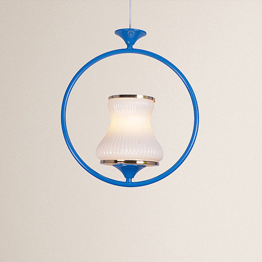 1 Light Cup Shade Ceiling Pendant Light Classic Black/White/Pink Metal Hanging Lamp for Corridor Clearhalo 'Ceiling Lights' 'Pendant Lights' 'Pendants' Lighting' 247090