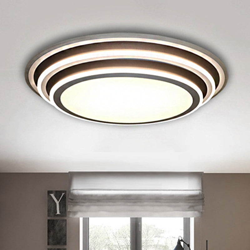 Multi-Layer Bedroom Flushmount Lighting Acrylic 19.5"/32" Wide Simple LED Flush Ceiling Light in Warm/White Light Brown 32" Clearhalo 'Ceiling Lights' 'Close To Ceiling Lights' 'Close to ceiling' 'Flush mount' Lighting' 247145