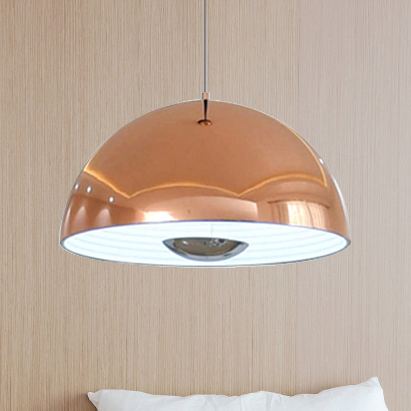 Nordic Dome Hanging Lamp Metal 1/2/3 Heads White/Black/Rose Gold Pendant Light Fixture for Dining Room, 12"/16"/19.5" Wide Clearhalo 'Ceiling Lights' 'Modern Pendants' 'Modern' 'Pendant Lights' 'Pendants' Lighting' 247161