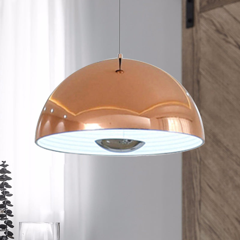 Nordic Dome Hanging Lamp Metal 1/2/3 Heads White/Black/Rose Gold Pendant Light Fixture for Dining Room, 12"/16"/19.5" Wide Clearhalo 'Ceiling Lights' 'Modern Pendants' 'Modern' 'Pendant Lights' 'Pendants' Lighting' 247162