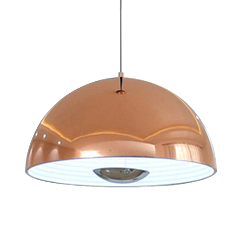 Nordic Dome Hanging Lamp Metal 1/2/3 Heads White/Black/Rose Gold Pendant Light Fixture for Dining Room, 12"/16"/19.5" Wide Clearhalo 'Ceiling Lights' 'Modern Pendants' 'Modern' 'Pendant Lights' 'Pendants' Lighting' 247163