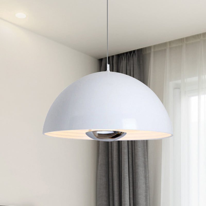 Nordic Dome Hanging Lamp Metal 1/2/3 Heads White/Black/Rose Gold Pendant Light Fixture for Dining Room, 12"/16"/19.5" Wide Clearhalo 'Ceiling Lights' 'Modern Pendants' 'Modern' 'Pendant Lights' 'Pendants' Lighting' 247173