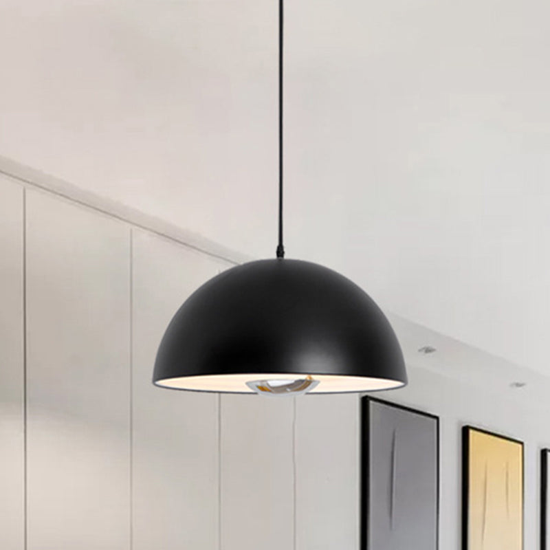 Nordic Dome Hanging Lamp Metal 1/2/3 Heads White/Black/Rose Gold Pendant Light Fixture for Dining Room, 12"/16"/19.5" Wide Clearhalo 'Ceiling Lights' 'Modern Pendants' 'Modern' 'Pendant Lights' 'Pendants' Lighting' 247176