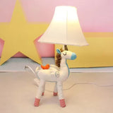 Horse Shape Reading Light Single Bulb Cartoon Fabric Desk Light for Child Study Room White Clearhalo 'Lamps' 'Table Lamps' Lighting' 2471987