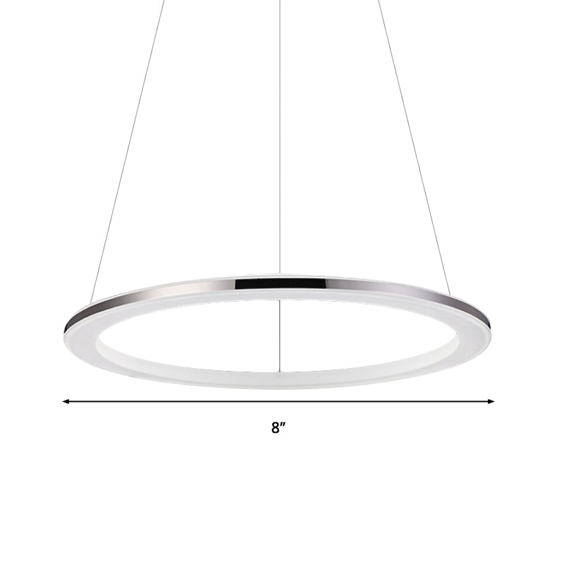 Acrylic Round Ceiling Pendant Contemporary LED 1/2/3-Head Silver Chandelier in Warm/White Light Clearhalo 'Ceiling Lights' 'Chandeliers' 'Modern Chandeliers' 'Modern' Lighting' 2474229