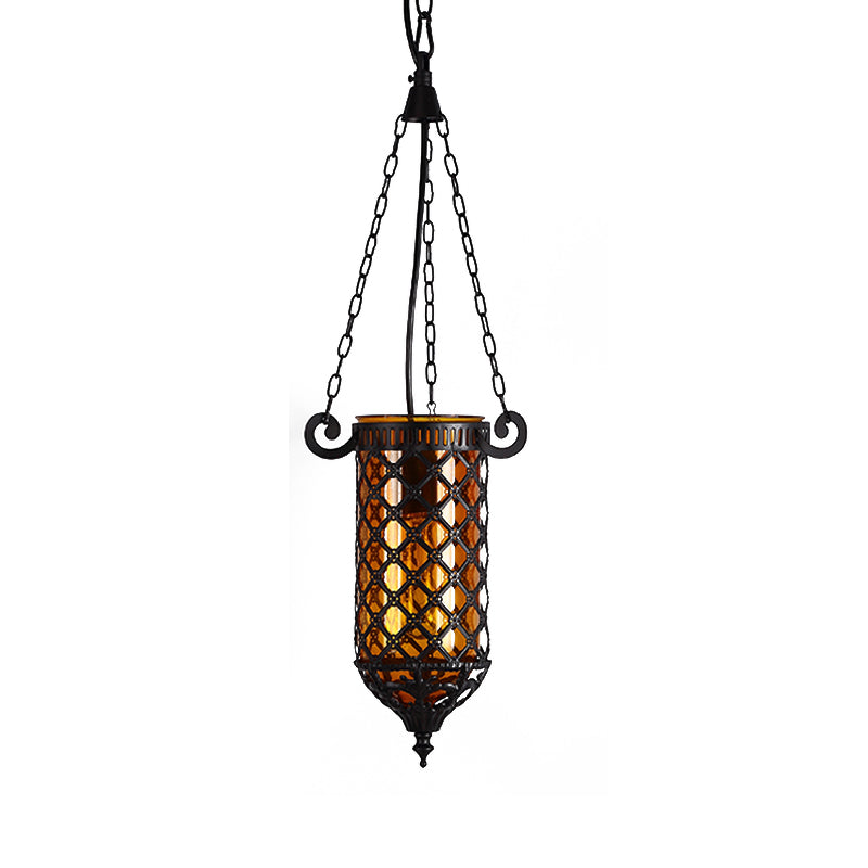 Pencil Blue/Green/Purple Glass Pendant Lamp Antique 1/4 Heads Hanging Light Fixture for Living Room Clearhalo 'Ceiling Lights' 'Glass shade' 'Glass' 'Pendant Lights' 'Pendants' Lighting' 247756