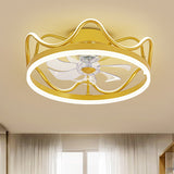 Remote Control Ring Shaped Acrylic Fan Light Minimalist 7-Blade LED Semi Flush Ceiling Light Clearhalo 'Ceiling Fans with Lights' 'Ceiling Fans' 'Modern Ceiling Fans' 'Modern' Lighting' 2477766