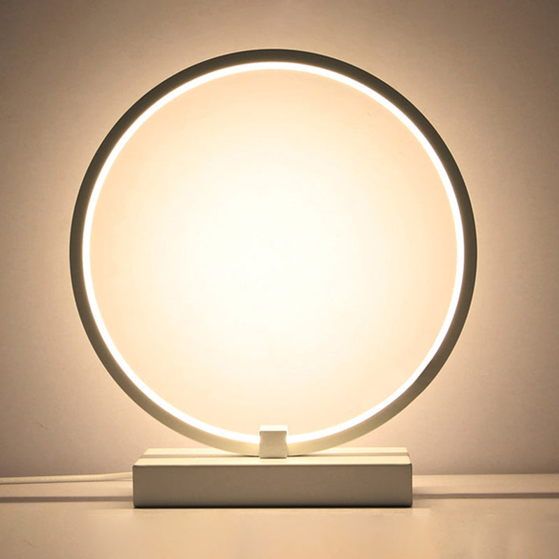 Circular Night Table Lamp Simple Style Acrylic LED Night Light for Bedroom Decor White Clearhalo 'Lamps' 'Table Lamps' Lighting' 2478289