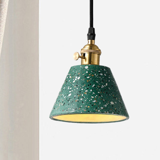 1 Light Pendant Lighting with Cone Concrete Shade in Nordic Style Black/Blue/Green Hanging Light Clearhalo 'Ceiling Lights' 'Modern Pendants' 'Modern' 'Pendant Lights' 'Pendants' Lighting' 247830