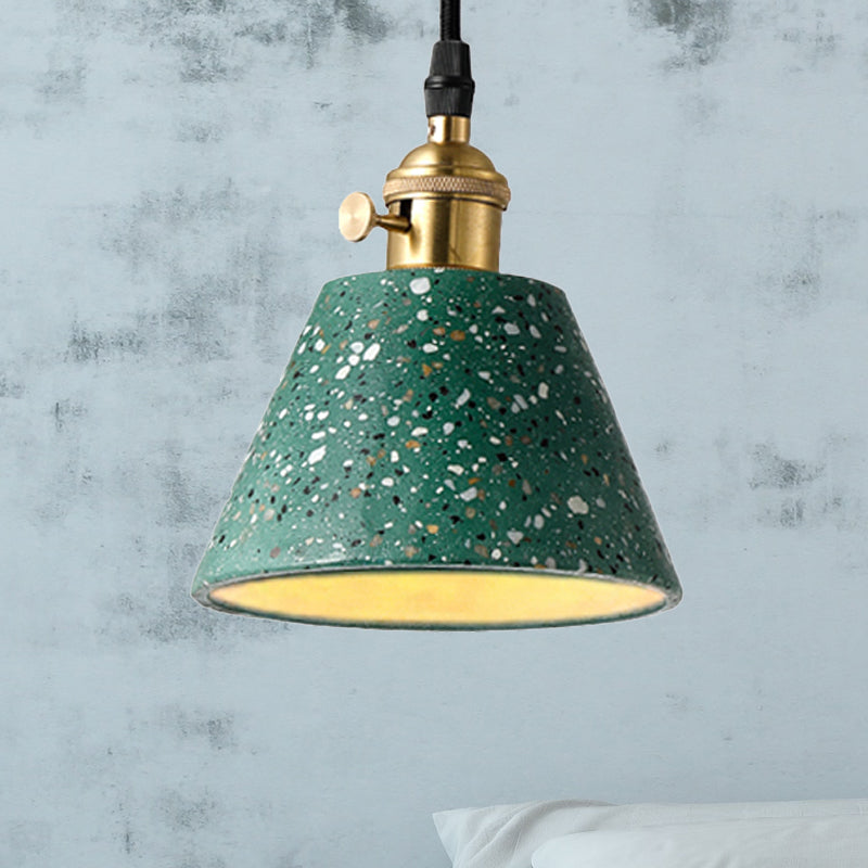 1 Light Pendant Lighting with Cone Concrete Shade in Nordic Style Black/Blue/Green Hanging Light Clearhalo 'Ceiling Lights' 'Modern Pendants' 'Modern' 'Pendant Lights' 'Pendants' Lighting' 247831