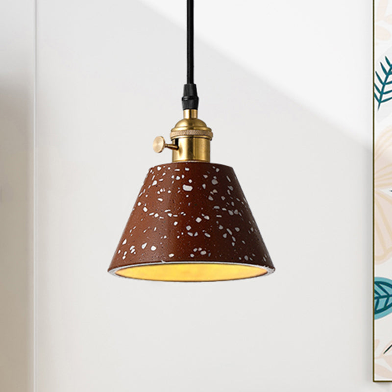 1 Light Pendant Lighting with Cone Concrete Shade in Nordic Style Black/Blue/Green Hanging Light Clearhalo 'Ceiling Lights' 'Modern Pendants' 'Modern' 'Pendant Lights' 'Pendants' Lighting' 247833