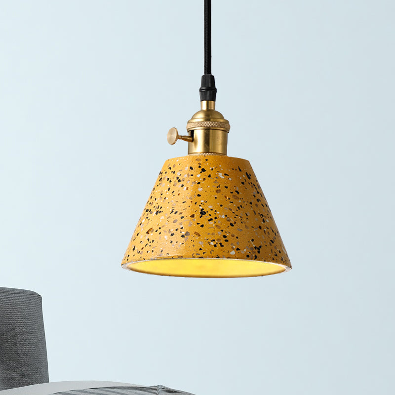 1 Light Pendant Lighting with Cone Concrete Shade in Nordic Style Black/Blue/Green Hanging Light Clearhalo 'Ceiling Lights' 'Modern Pendants' 'Modern' 'Pendant Lights' 'Pendants' Lighting' 247835