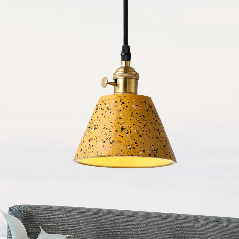 1 Light Pendant Lighting with Cone Concrete Shade in Nordic Style Black/Blue/Green Hanging Light Clearhalo 'Ceiling Lights' 'Modern Pendants' 'Modern' 'Pendant Lights' 'Pendants' Lighting' 247836