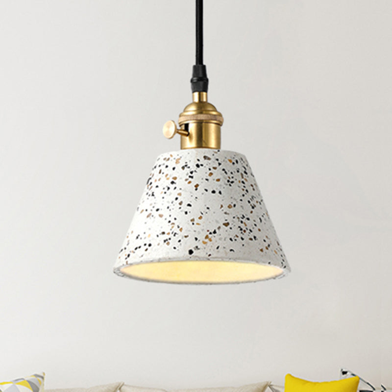 1 Light Pendant Lighting with Cone Concrete Shade in Nordic Style Black/Blue/Green Hanging Light Clearhalo 'Ceiling Lights' 'Modern Pendants' 'Modern' 'Pendant Lights' 'Pendants' Lighting' 247838