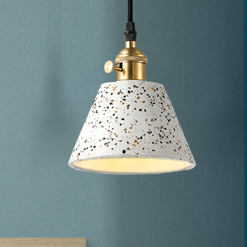 1 Light Pendant Lighting with Cone Concrete Shade in Nordic Style Black/Blue/Green Hanging Light Clearhalo 'Ceiling Lights' 'Modern Pendants' 'Modern' 'Pendant Lights' 'Pendants' Lighting' 247839