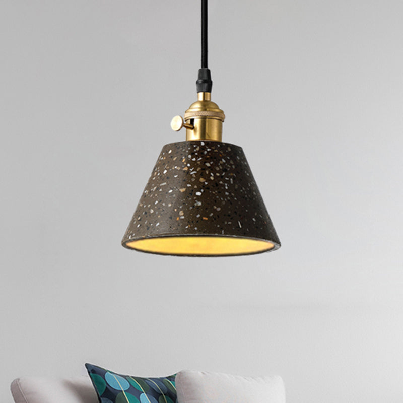 1 Light Pendant Lighting with Cone Concrete Shade in Nordic Style Black/Blue/Green Hanging Light Clearhalo 'Ceiling Lights' 'Modern Pendants' 'Modern' 'Pendant Lights' 'Pendants' Lighting' 247841