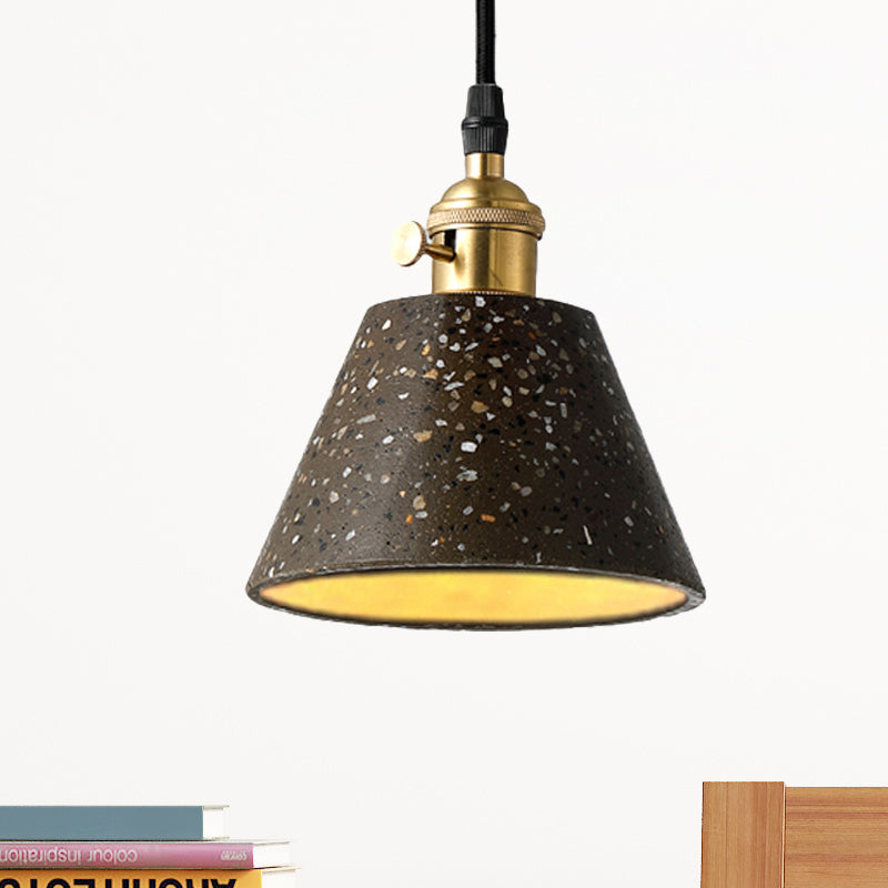 1 Light Pendant Lighting with Cone Concrete Shade in Nordic Style Black/Blue/Green Hanging Light Clearhalo 'Ceiling Lights' 'Modern Pendants' 'Modern' 'Pendant Lights' 'Pendants' Lighting' 247842