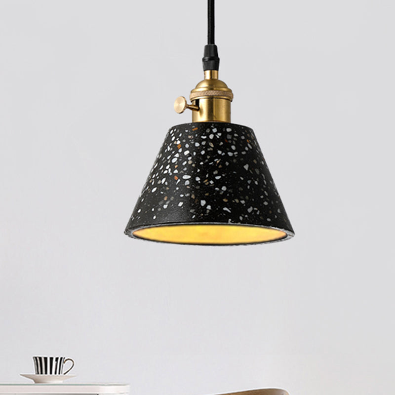 1 Light Pendant Lighting with Cone Concrete Shade in Nordic Style Black/Blue/Green Hanging Light Clearhalo 'Ceiling Lights' 'Modern Pendants' 'Modern' 'Pendant Lights' 'Pendants' Lighting' 247844