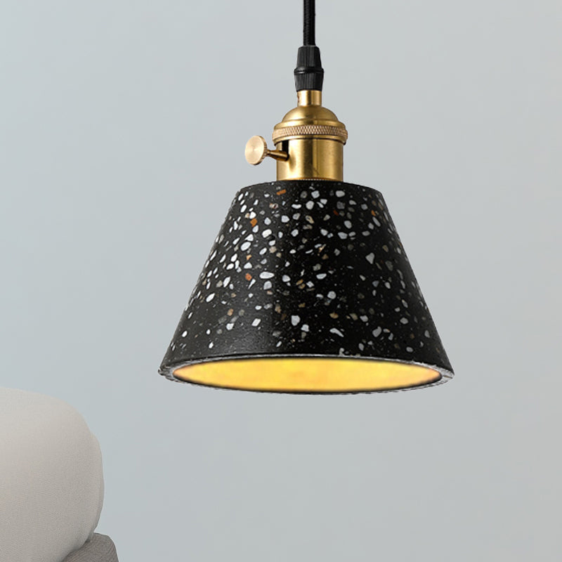 1 Light Pendant Lighting with Cone Concrete Shade in Nordic Style Black/Blue/Green Hanging Light Clearhalo 'Ceiling Lights' 'Modern Pendants' 'Modern' 'Pendant Lights' 'Pendants' Lighting' 247845