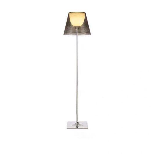 Modern Empire Floor Lamp Acrylic 1-Head Bedside Standing Light with Bell Shade Insert Smoke Gray Clearhalo 'Floor Lamps' 'Lamps' Lighting' 2478953