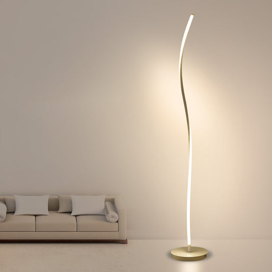 Twist Aluminum Stand Up Lamp Simple Style LED Standing Floor Light for Living Room White Clearhalo 'Floor Lamps' 'Lamps' Lighting' 2479014