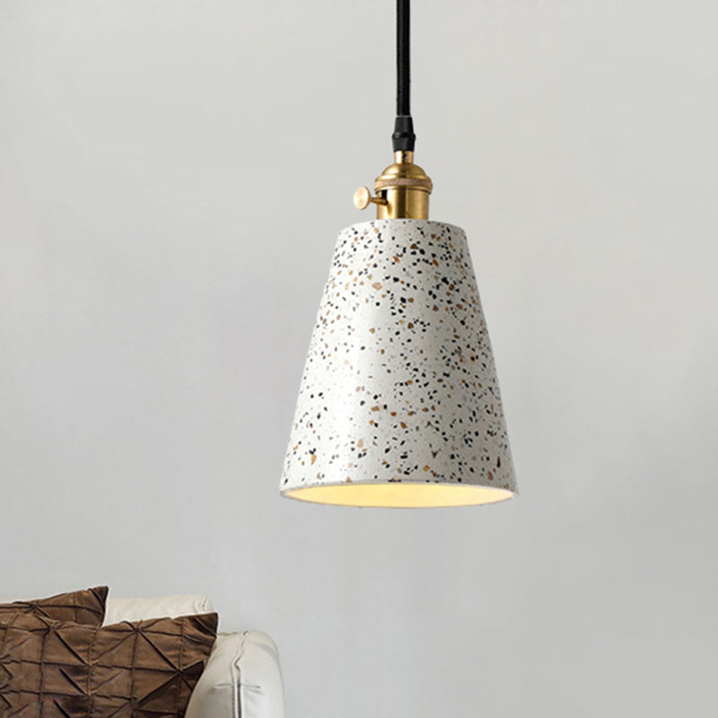 Cone Pendant Lighting in Nordic Style Cement 1 Light Black/Grey/White Hanging Light White Clearhalo 'Ceiling Lights' 'Modern Pendants' 'Modern' 'Pendant Lights' 'Pendants' Lighting' 247927