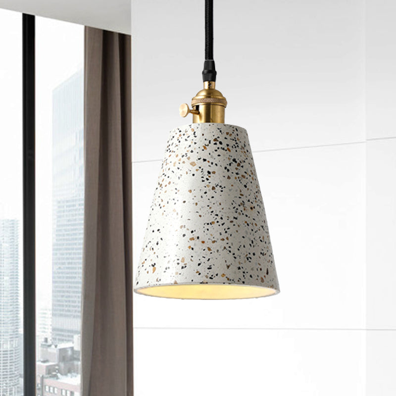 Cone Pendant Lighting in Nordic Style Cement 1 Light Black/Grey/White Hanging Light Clearhalo 'Ceiling Lights' 'Modern Pendants' 'Modern' 'Pendant Lights' 'Pendants' Lighting' 247928