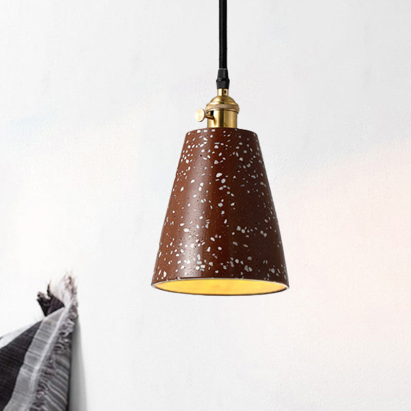 Cone Pendant Lighting in Nordic Style Cement 1 Light Black/Grey/White Hanging Light Red Clearhalo 'Ceiling Lights' 'Modern Pendants' 'Modern' 'Pendant Lights' 'Pendants' Lighting' 247934