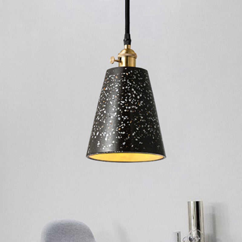 Cone Pendant Lighting in Nordic Style Cement 1 Light Black/Grey/White Hanging Light Clearhalo 'Ceiling Lights' 'Modern Pendants' 'Modern' 'Pendant Lights' 'Pendants' Lighting' 247938