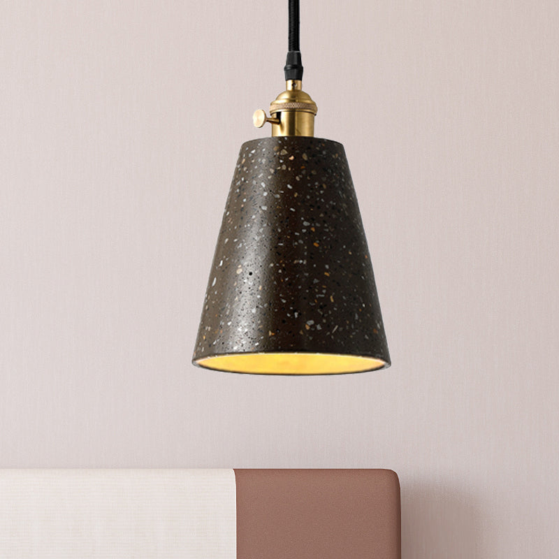 Cone Pendant Lighting in Nordic Style Cement 1 Light Black/Grey/White Hanging Light Grey Clearhalo 'Ceiling Lights' 'Modern Pendants' 'Modern' 'Pendant Lights' 'Pendants' Lighting' 247942