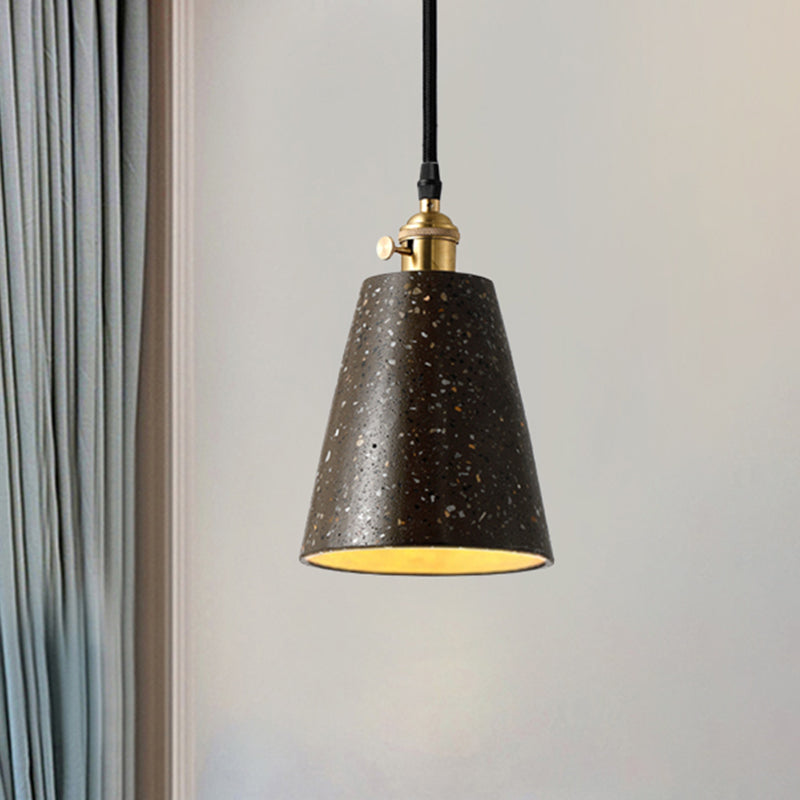 Cone Pendant Lighting in Nordic Style Cement 1 Light Black/Grey/White Hanging Light Clearhalo 'Ceiling Lights' 'Modern Pendants' 'Modern' 'Pendant Lights' 'Pendants' Lighting' 247943