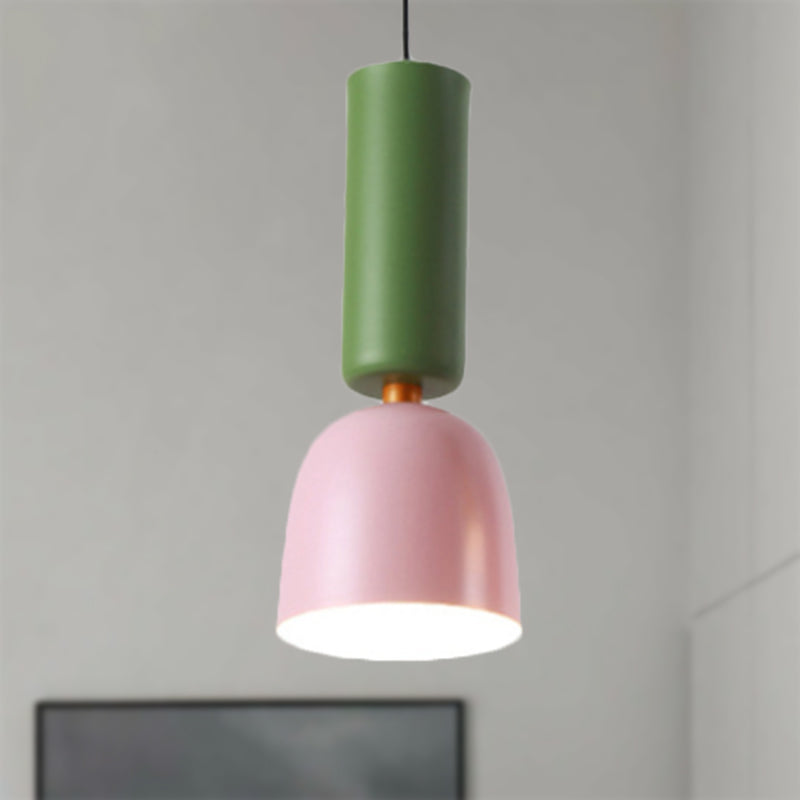 Black Cone/Dome Shade Pendant Light Nordic Style Metal 1 Light Living Room Hanging Ceiling Light, 2"/3" Dia Pink 3" Dome Clearhalo 'Ceiling Lights' 'Modern Pendants' 'Modern' 'Pendant Lights' 'Pendants' Lighting' 247966