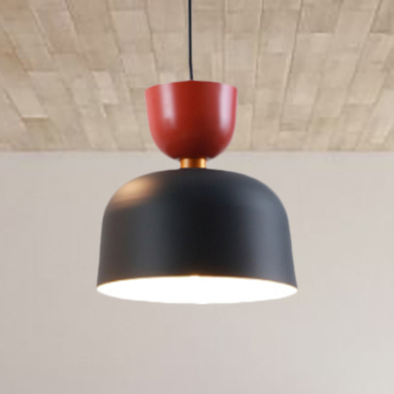 Black Cone/Dome Shade Pendant Light Nordic Style Metal 1 Light Living Room Hanging Ceiling Light, 2"/3" Dia Clearhalo 'Ceiling Lights' 'Modern Pendants' 'Modern' 'Pendant Lights' 'Pendants' Lighting' 247973