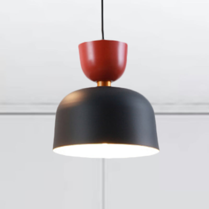 Black Cone/Dome Shade Pendant Light Nordic Style Metal 1 Light Living Room Hanging Ceiling Light, 2"/3" Dia Clearhalo 'Ceiling Lights' 'Modern Pendants' 'Modern' 'Pendant Lights' 'Pendants' Lighting' 247974