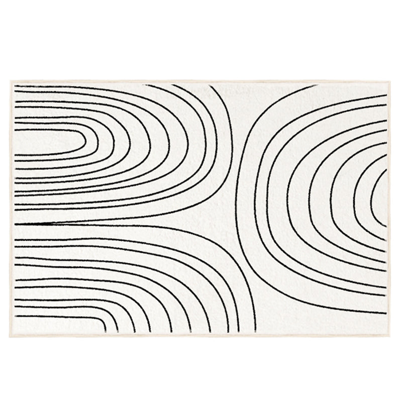 Western Living Room Rug Multi-Color Stripe Printed Indoor Rug Super Fiber Anti-Slip Pet Friendly Carpet White-Black Clearhalo 'Area Rug' 'Rug' 2480056