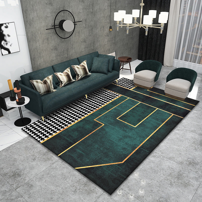 Gradient Color Matrix Patterned Rug Synthetics Bold Area Rug Easy Care  Carpet for Home Decor - Clearhalo