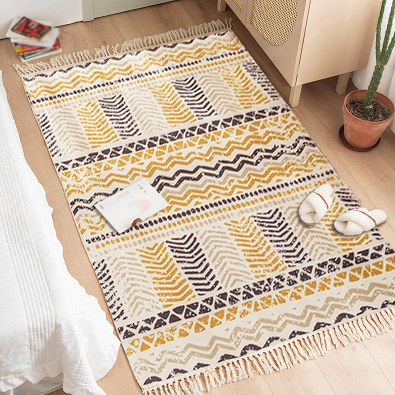 Multi-Color Bedroom Rug Western Geometric Printed Area Carpet Cotton Easy Care Pet Friendly Indoor Rug Ginger 3'11" x 5'7" Clearhalo 'Area Rug' 'Rugs' 'Southwestern' Rug' 2480573