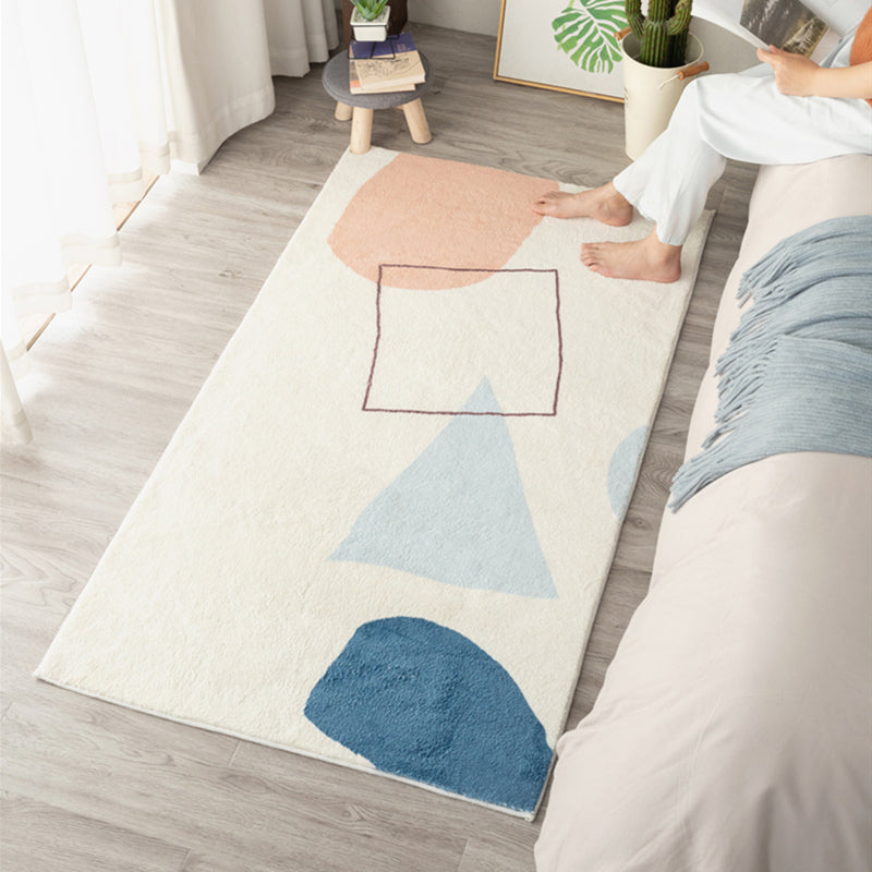 Western Room Rug Multi-Colored Color Block Area Rug Cotton Blend Pet Friendly Easy Care Washable Indoor Rug Blue-Orange Clearhalo 'Area Rug' 'Rug' 2480760