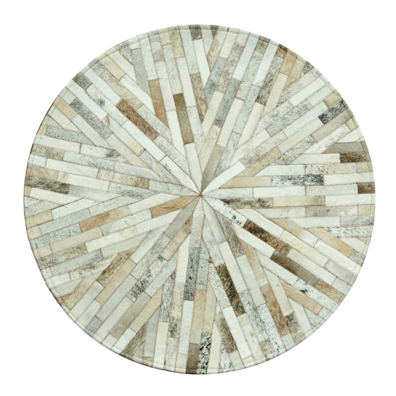 Scandinavian Living Room Rug Multi-Color Geometric Printed Indoor Rug Cowhide Non-Slip Pet Friendly Area Carpet Beige Clearhalo 'Area Rug' 'Modern' 'Rugs' Rug' 2480794