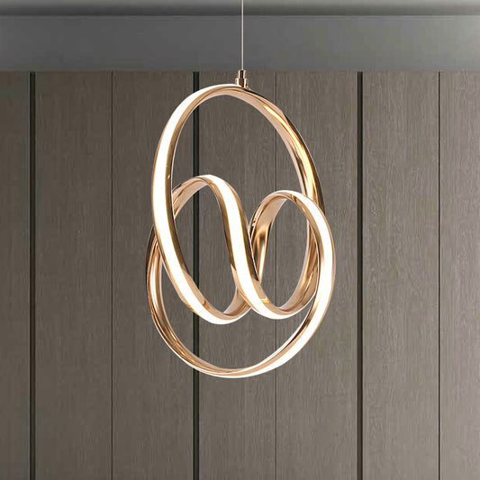 Twisted Restaurant Chandelier Pendant Acrylic LED Simplicity Ceiling Light in Gold Gold Clearhalo 'Ceiling Lights' 'Chandeliers' 'Modern Chandeliers' 'Modern' Lighting' 248647